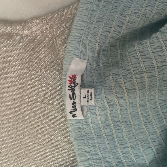 Miss Selfie Light Blue Sleeveless Women's Top - Picture 3 of 5